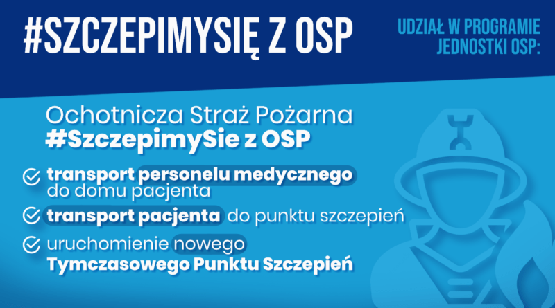 Rusza kampania #SzczepimySię z OSP. Do rozdziału 40 mln. złotych